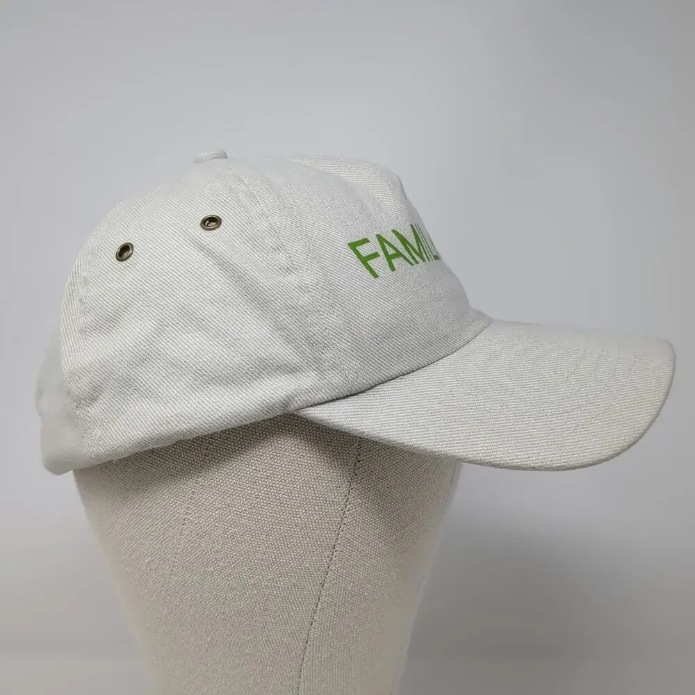 Cobra 5 Panel Beige Hat One Size FamilyLife Green Embroidery Slideback Strap